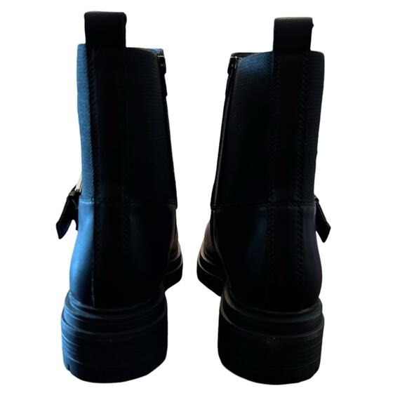 Aqua College Waterproof Leather Lug Sole Urban Street Moto Ankle Boots NEW 8 - Picture 4 of 10